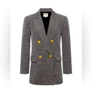 L’ AGENCE  
Riva Oversized Knit Blazer Color:  BLACK/IVORY/GOLD NWT SIZE 8